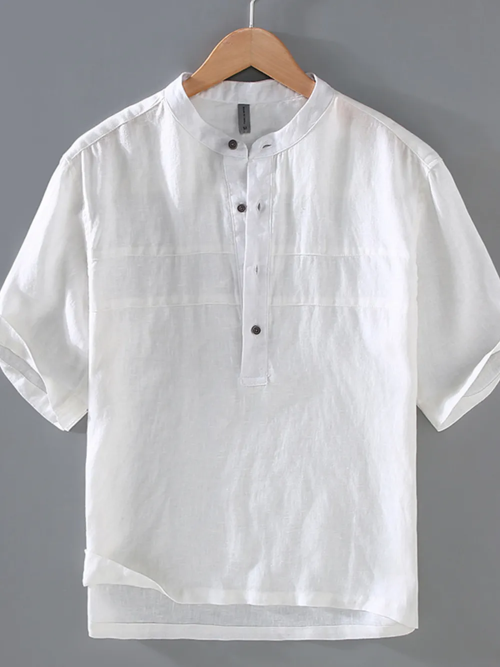 Men's Plus Size Button Detail Short Sleeve Shirt, image 4