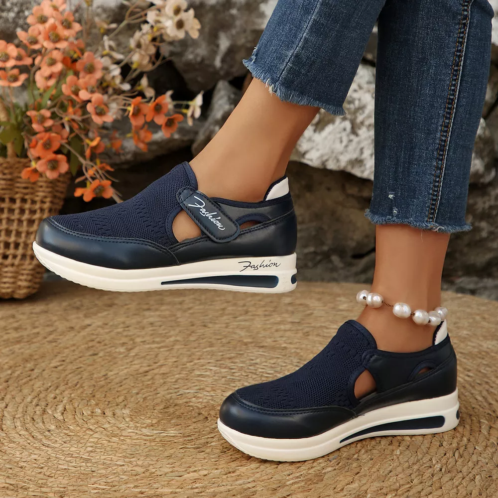 Breathable Mesh Wedge Sneakers, image 8