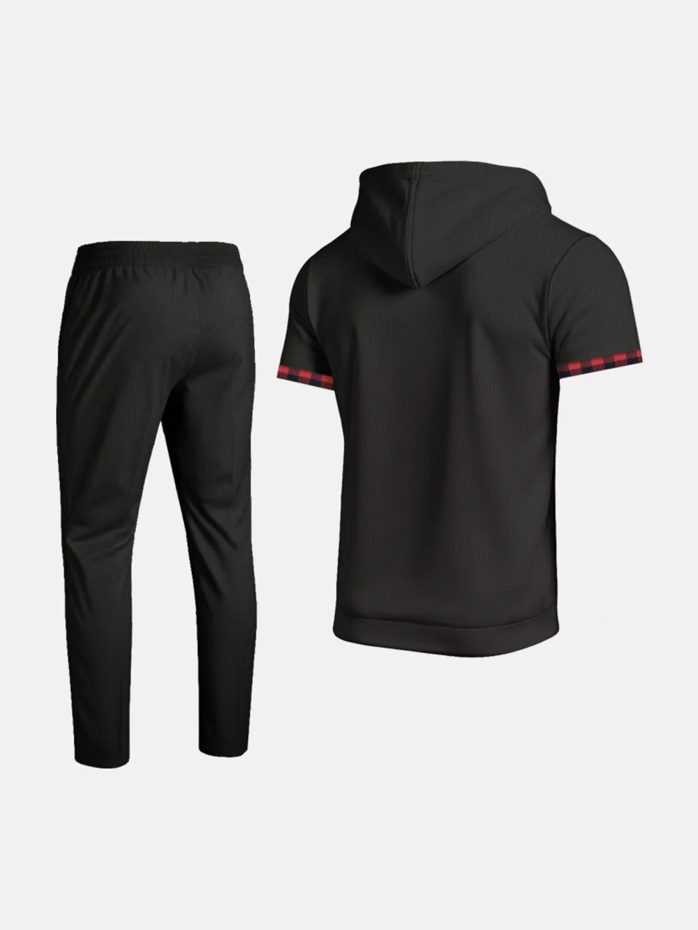 Men's Full Size Casual Short-Sleeve Hoodie and Pants Set Plus Size, image 5