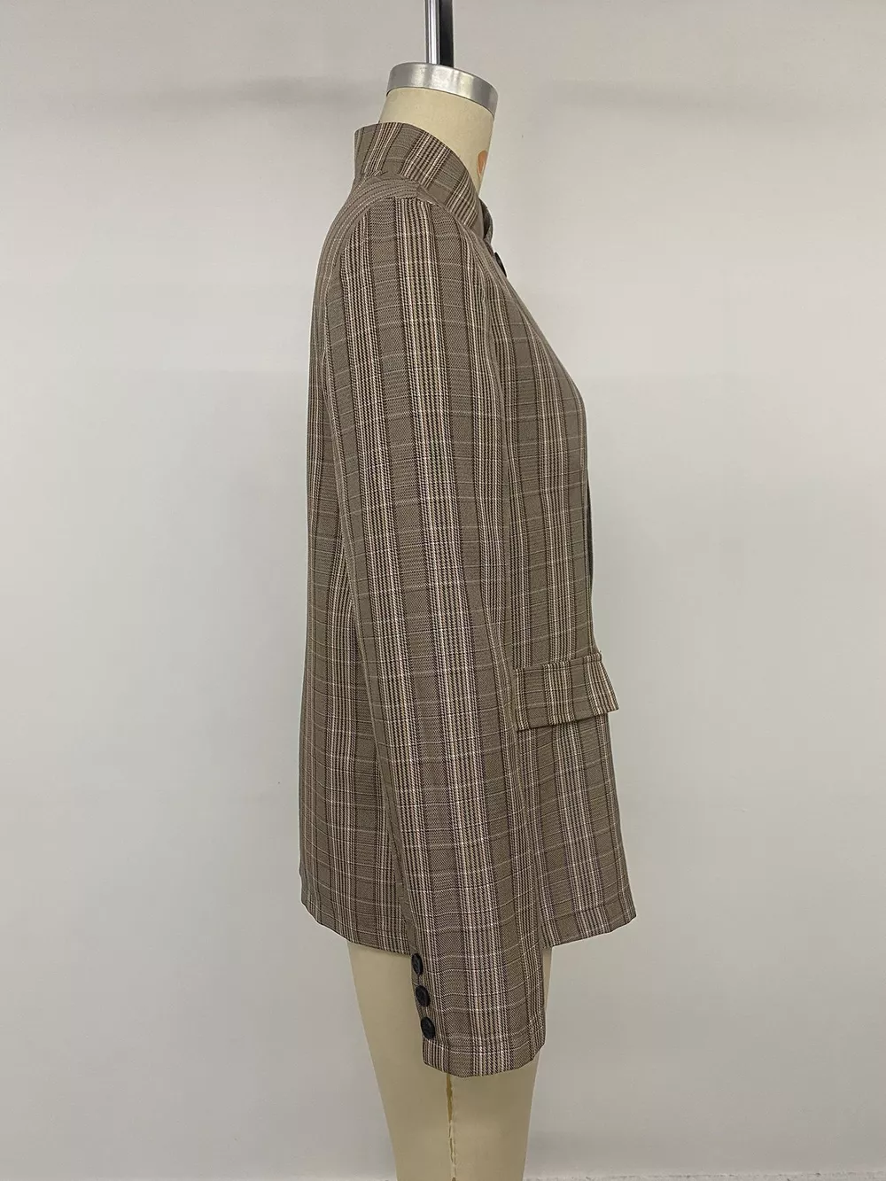 Plaid Single-Button Blazer, image 12