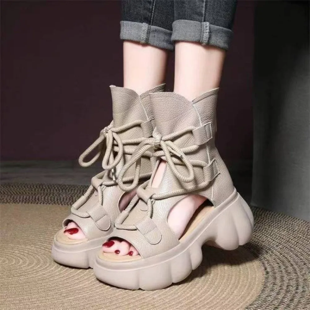 Chunky Platform Lace-Up Sandals, image 8