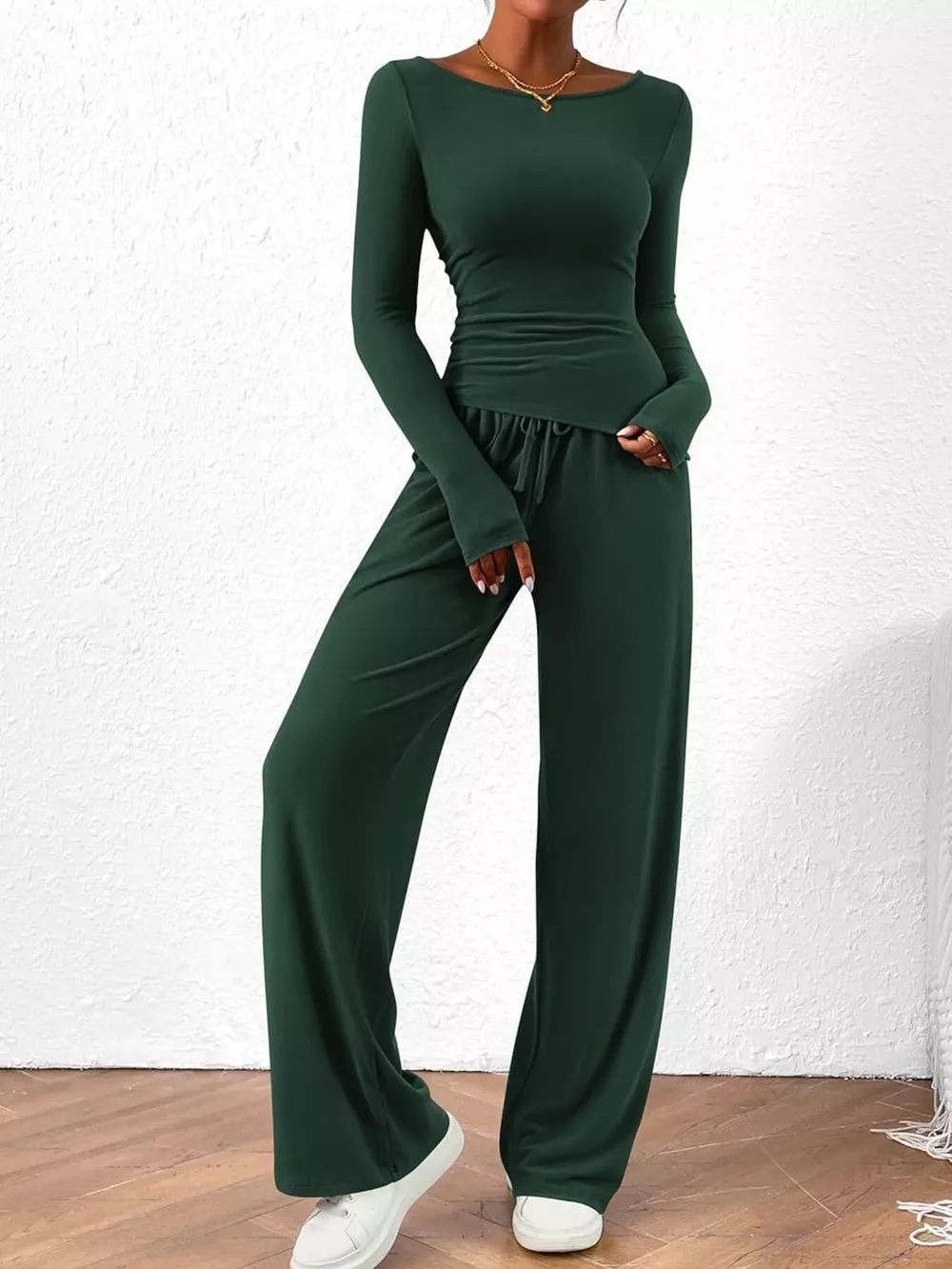 Long Sleeve Top and Wide Leg Pants Set, image 30