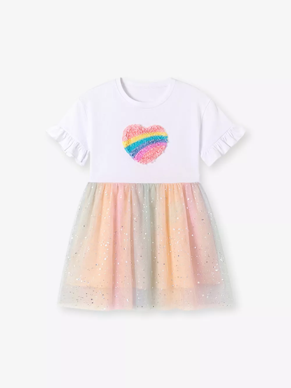 Children's Rainbow Heart Tulle Dress, image 5