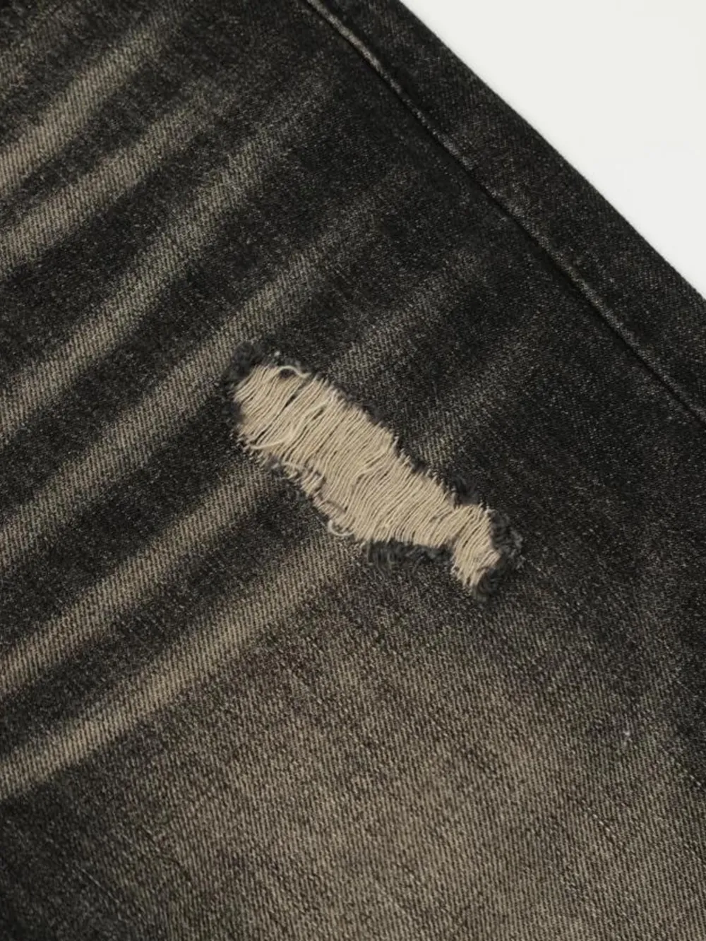 Men's Distressed Cat's Whisker Washed Bootcut Jeans, image 12