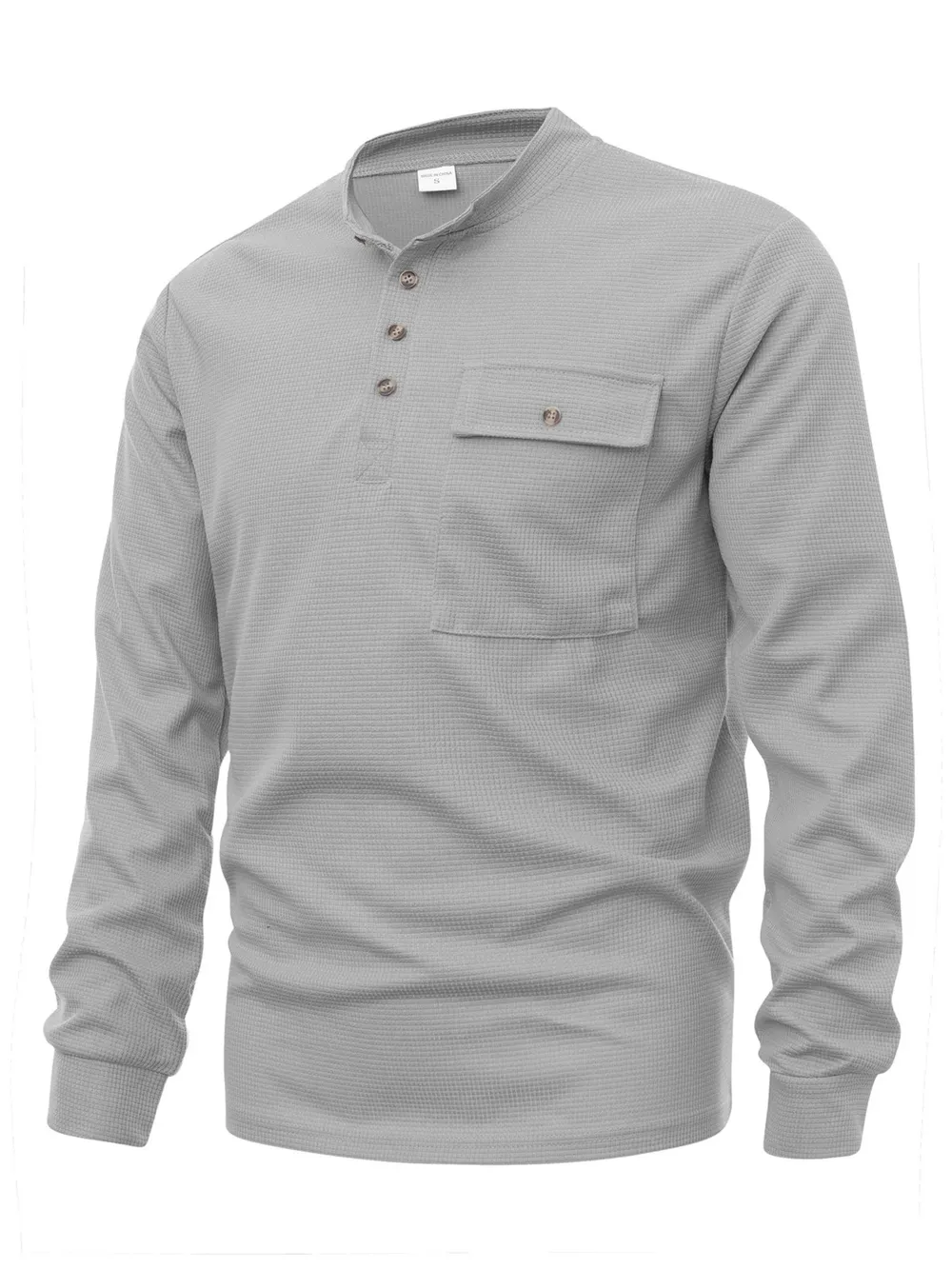 Men's Button Detail Long Sleeve T-Shirt, image 2