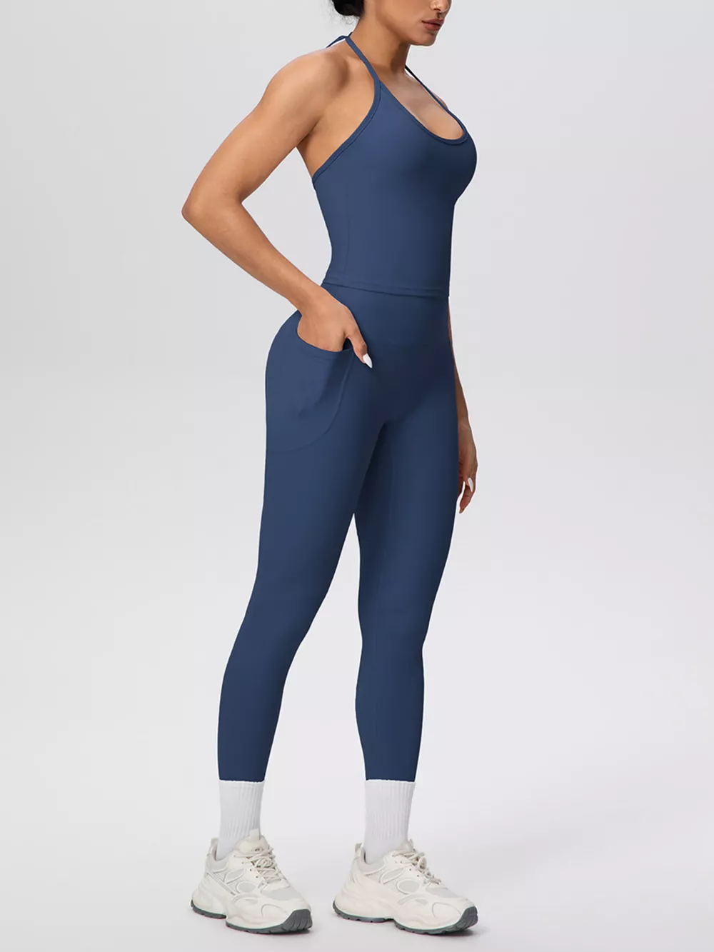 Halter Neck Cami and High-Waisted Leggings Active Set, image 8