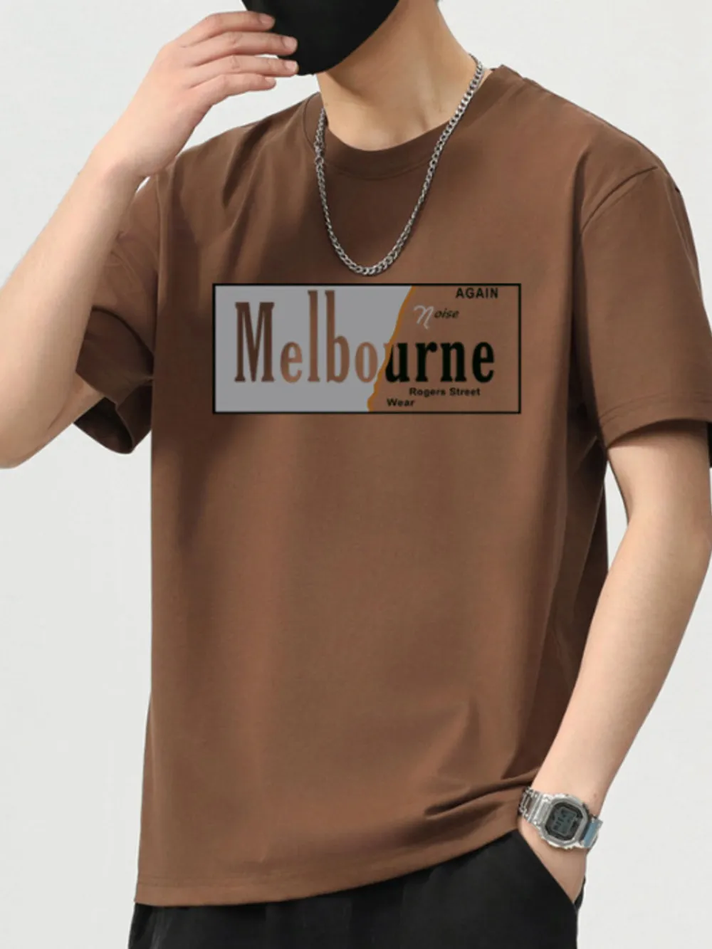 Men's Plus Size Round Neck Short Sleeve T-Shirt, image 2