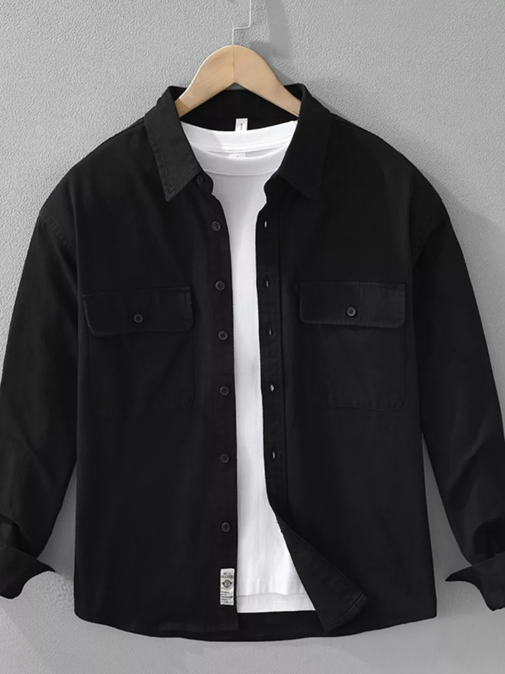 Men's Plus Size Button Up Long Sleeve Shirt, image 2