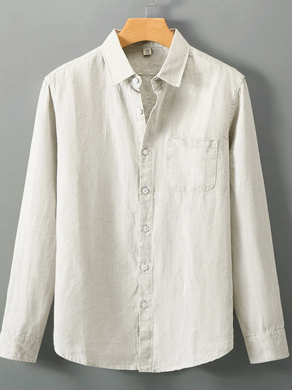 Men's Plus Size Long Sleeve Button-Up Shirt, image 3