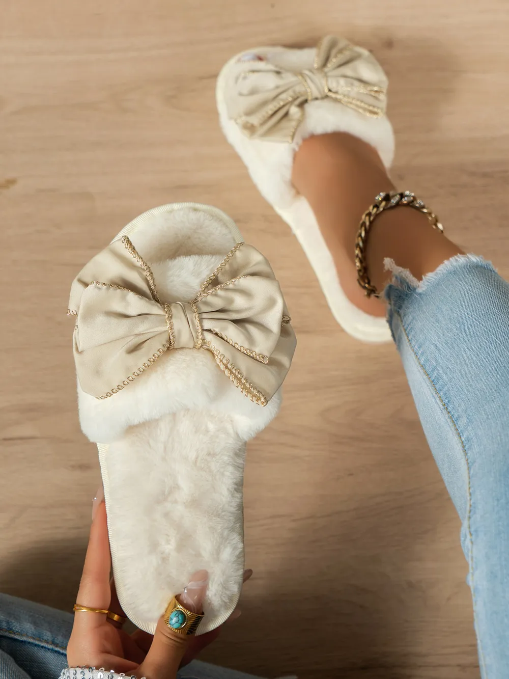 Bow Open Toe Slippers, image 4
