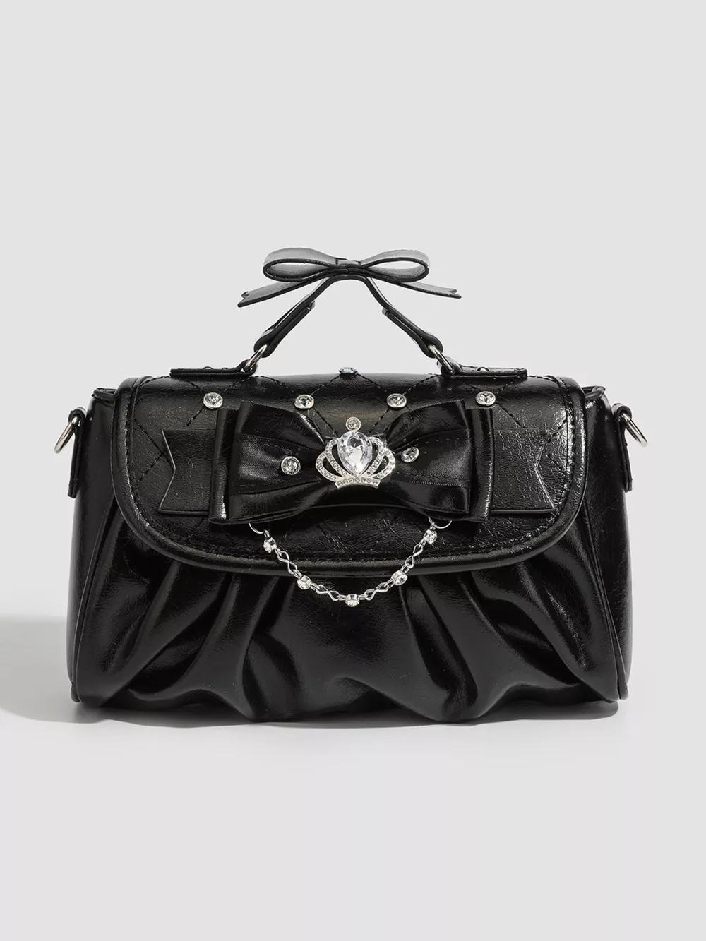 Ruched Bow Crossbody Bag, image 2