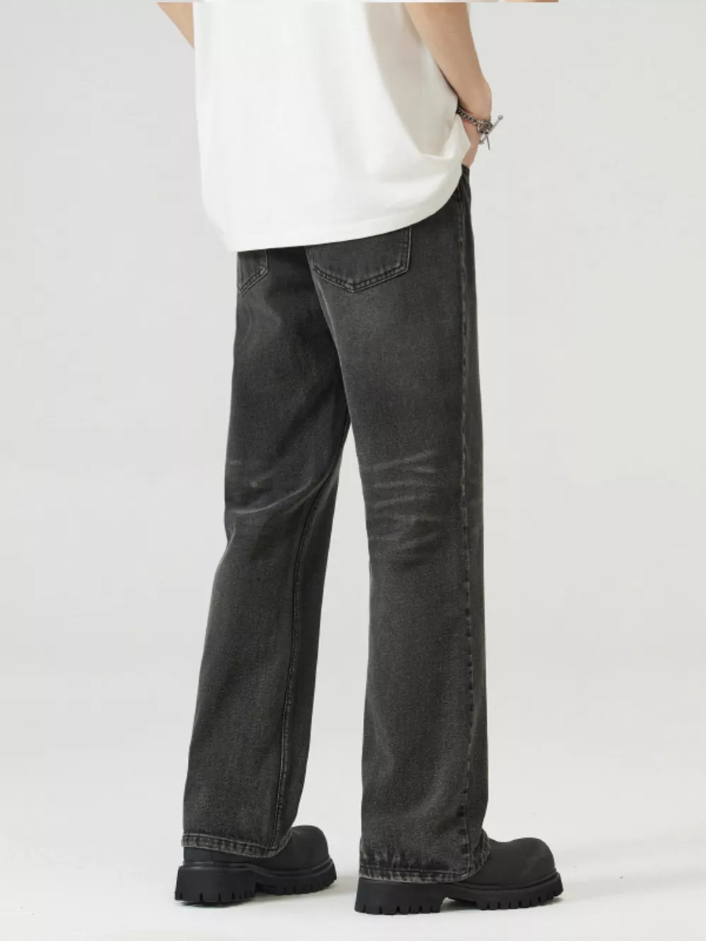 Men's Full Size Vintage Wash Wide Leg Jeans Plus Size, image 3