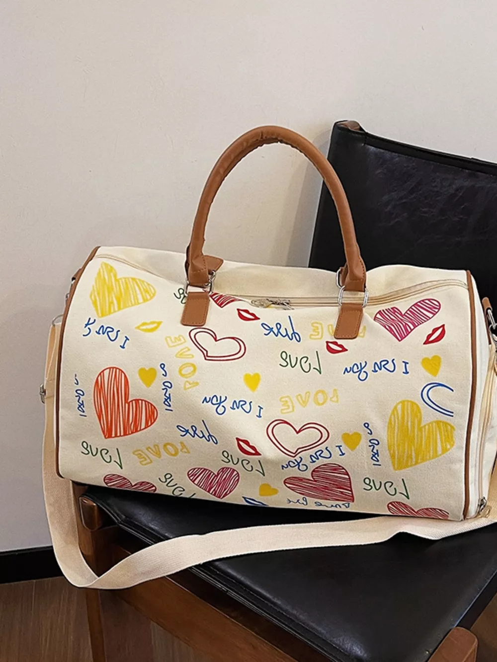 Printed Duffel Bag with Adjustable Strap, image 3