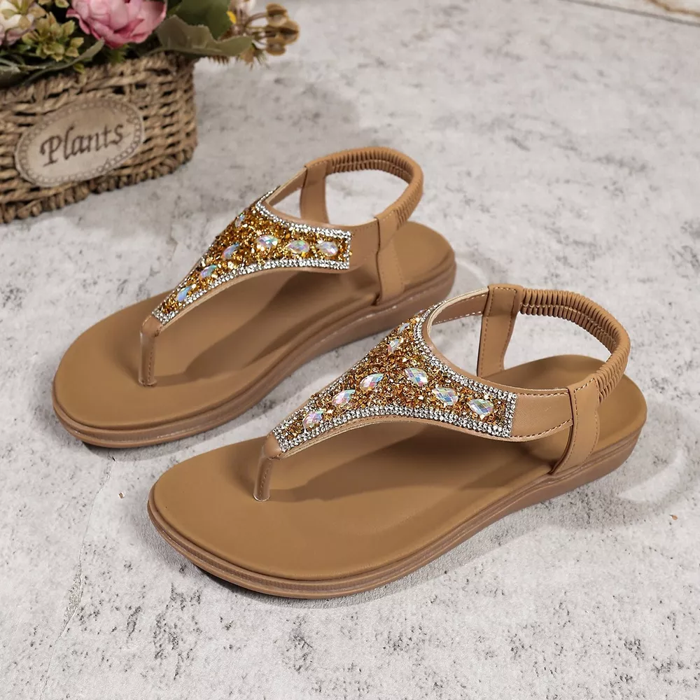 Toe Post Rhinestone Sandals, image 6