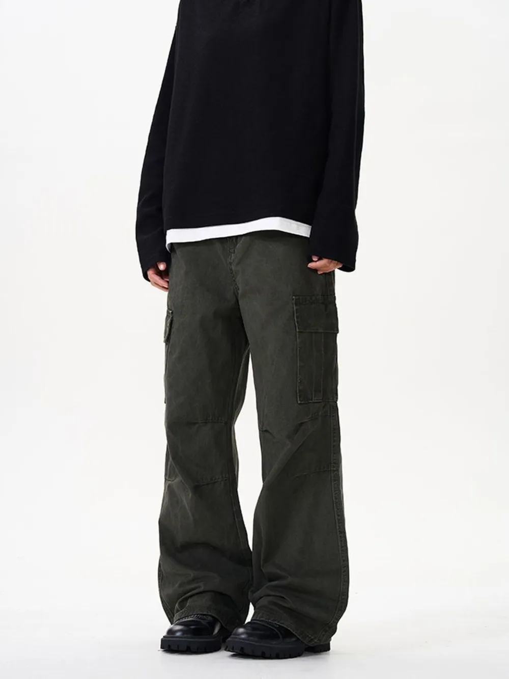 Men's Wide Leg Cargo Pants, image 3