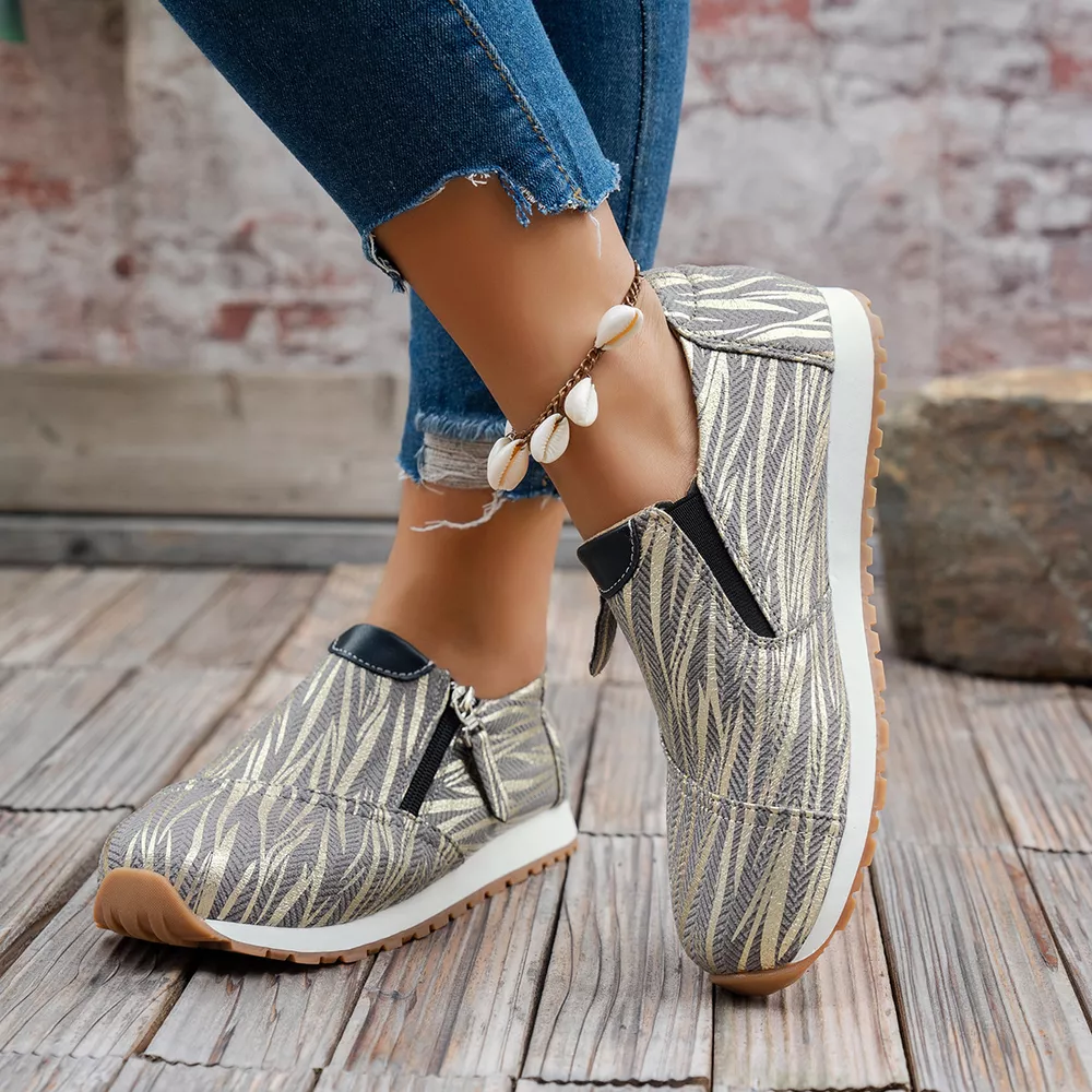 Round Toe Zipper Detail Slip-Ons, image 8