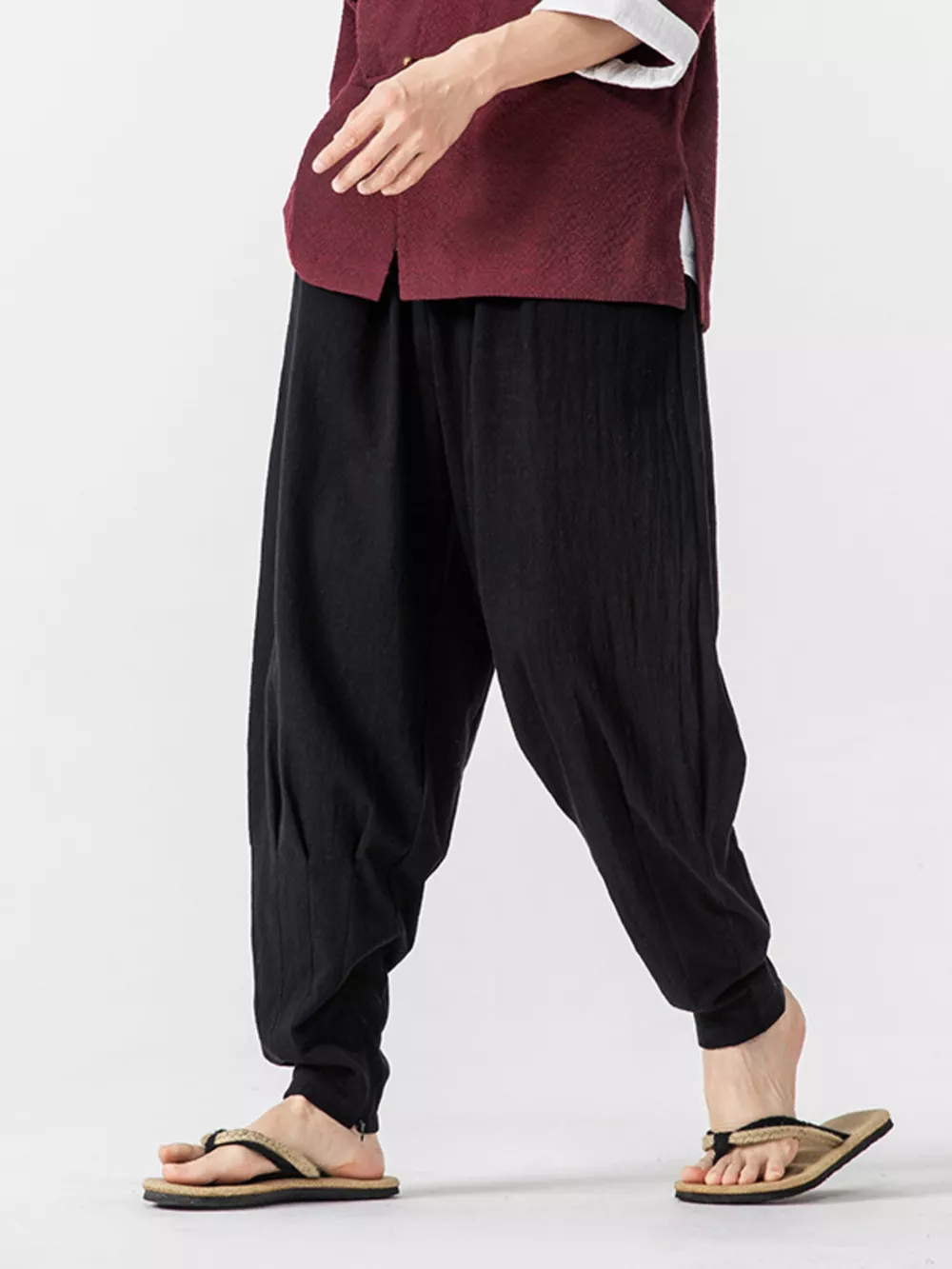 Men's Plus Size Loose Fit Harem Pants, image 8