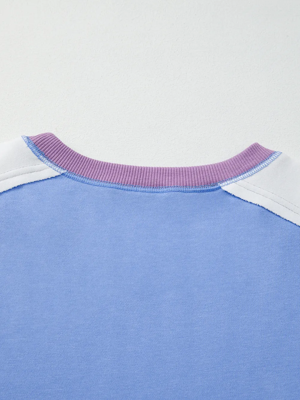 Exposed Seam Colorblock Patchwork Ribbed Trim Sweatshirt, image 10