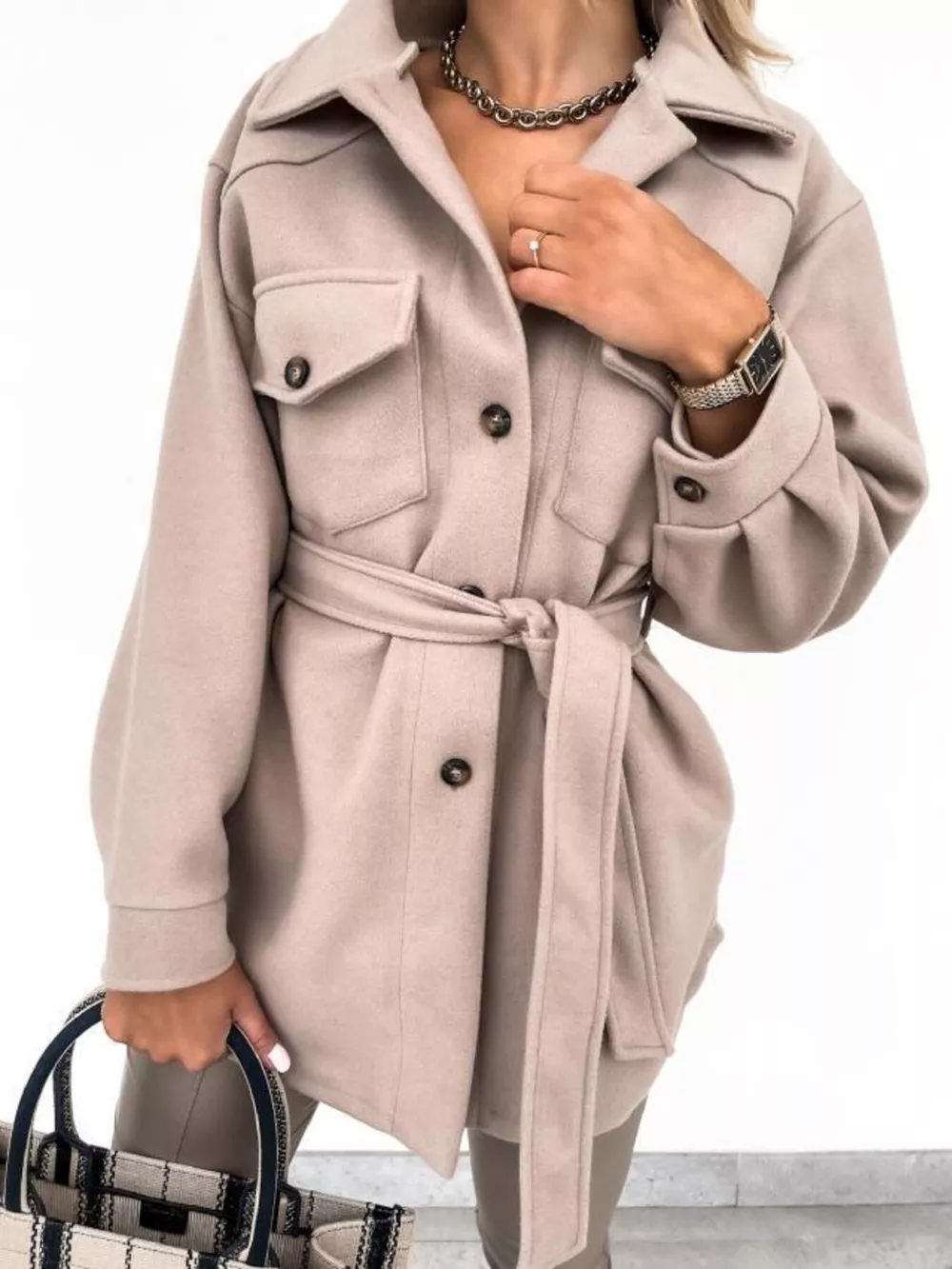 Button-Down Tie Waist Coat, image 8