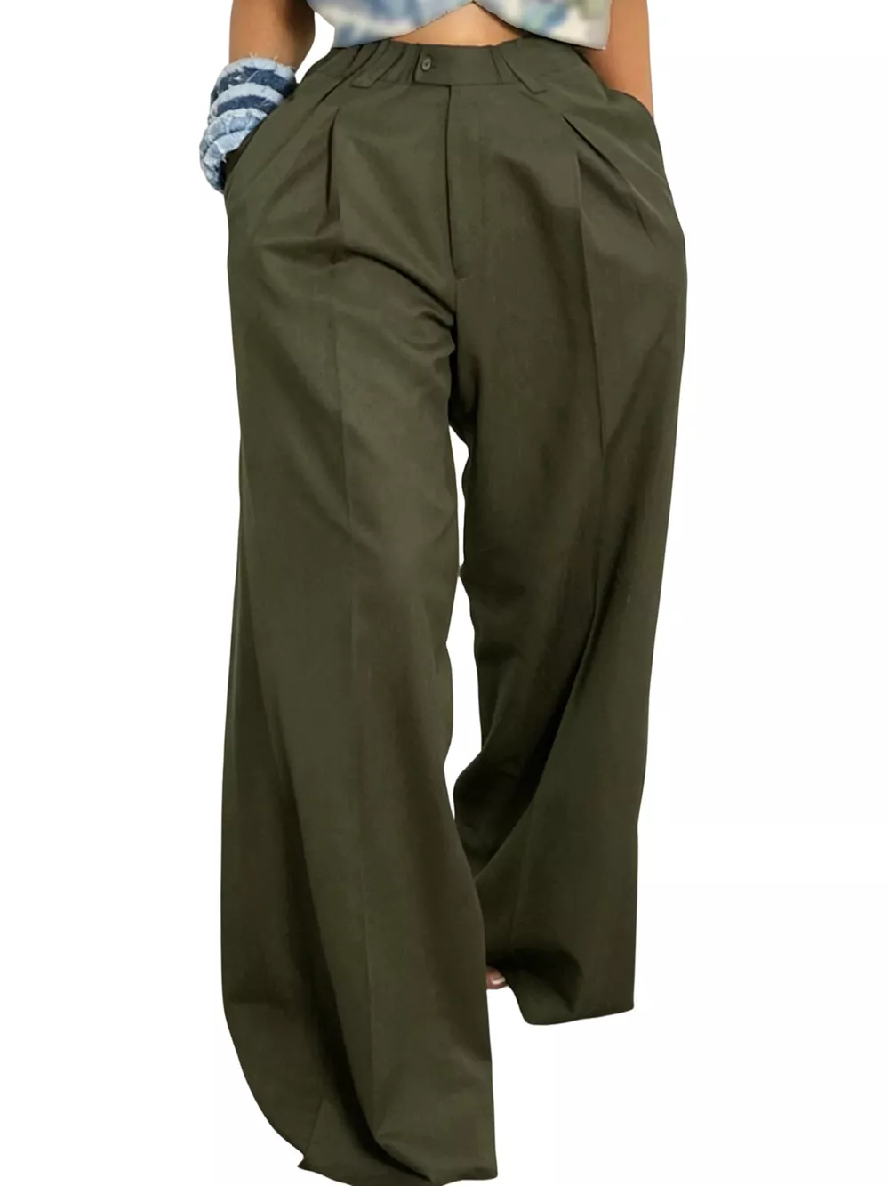 Wide Leg Pleated Pants, image 5