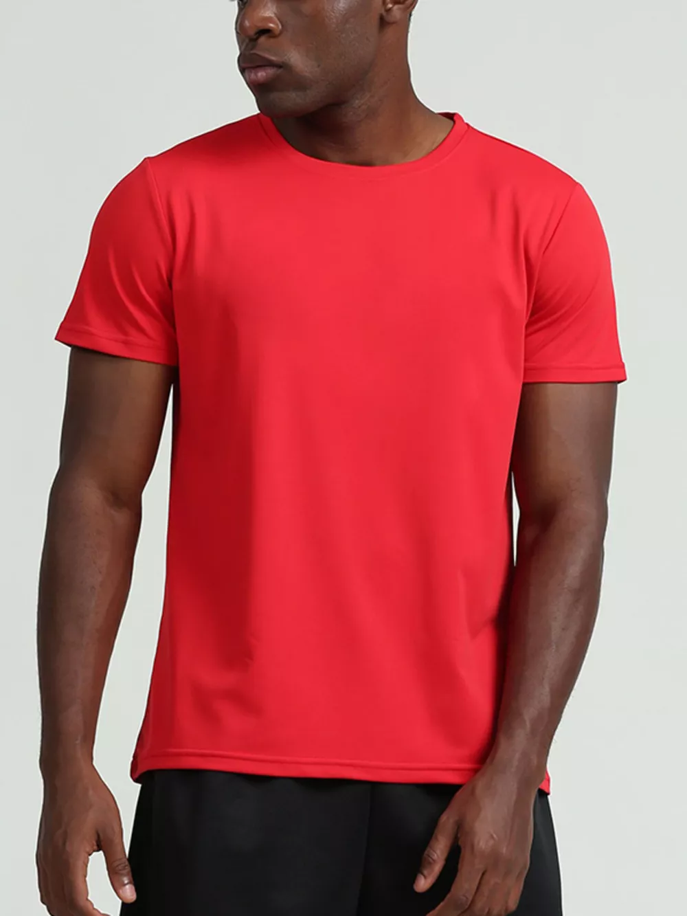 Men's Plus Size Solid Color Round Neck T-Shirt, image 3