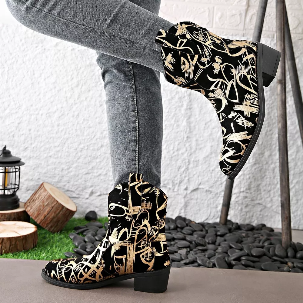 Round Toe Block Heels Boots, image 3