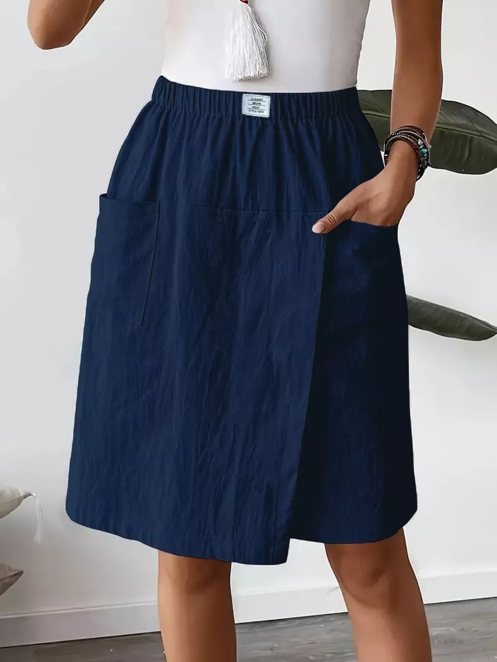 Elastic Waist Wrap Skort, image 6