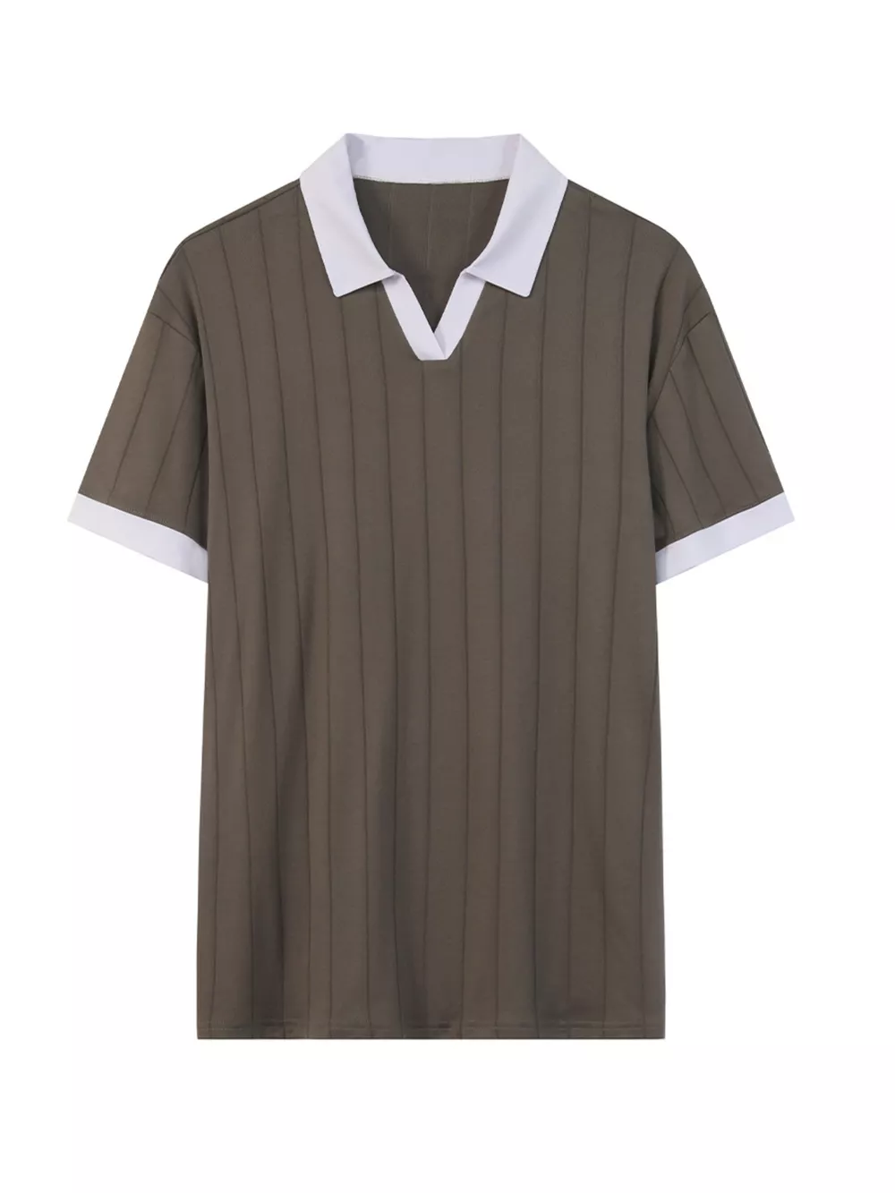 Men's Full Size Contrast Trim Short Sleeve Polo Plus Size, image 5