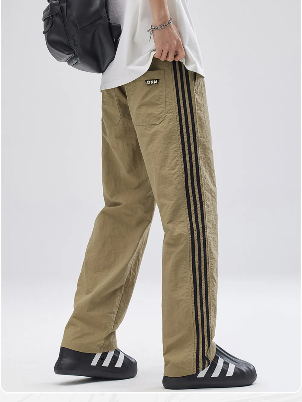 Men's Full Size Drawstring Wide Leg Pants with Side Striped Plus Size, image 5