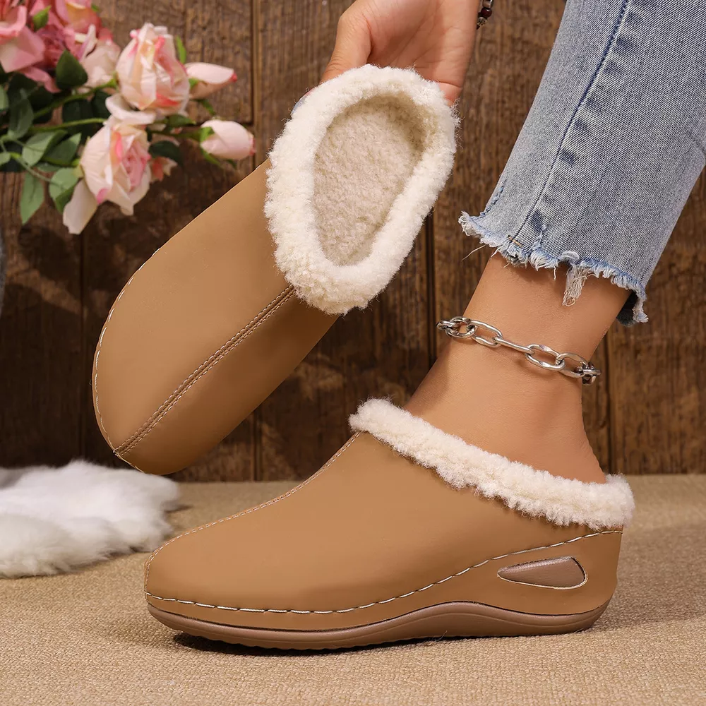 Cozy Plush Lined Wedge Slippers, image 4