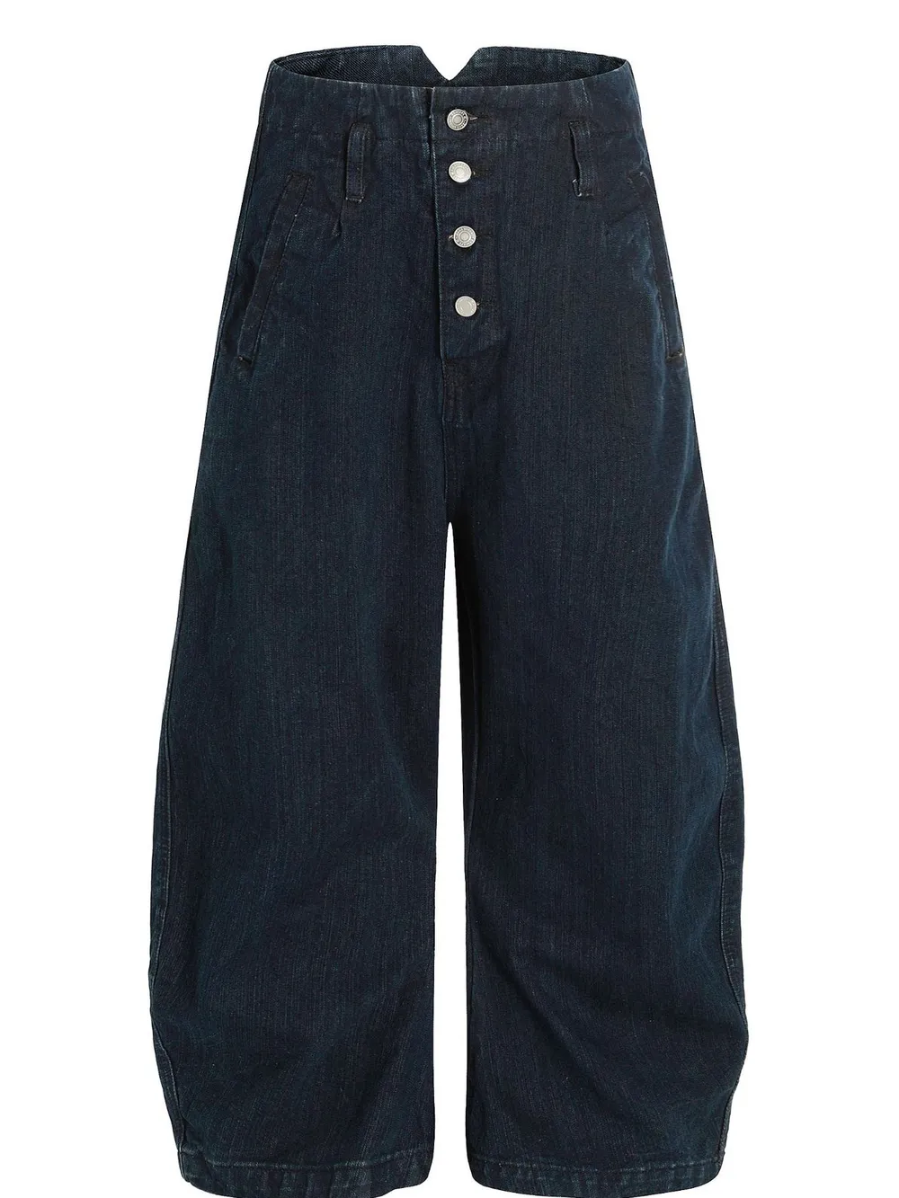 Men's Washed Button Fly Curved Jeans