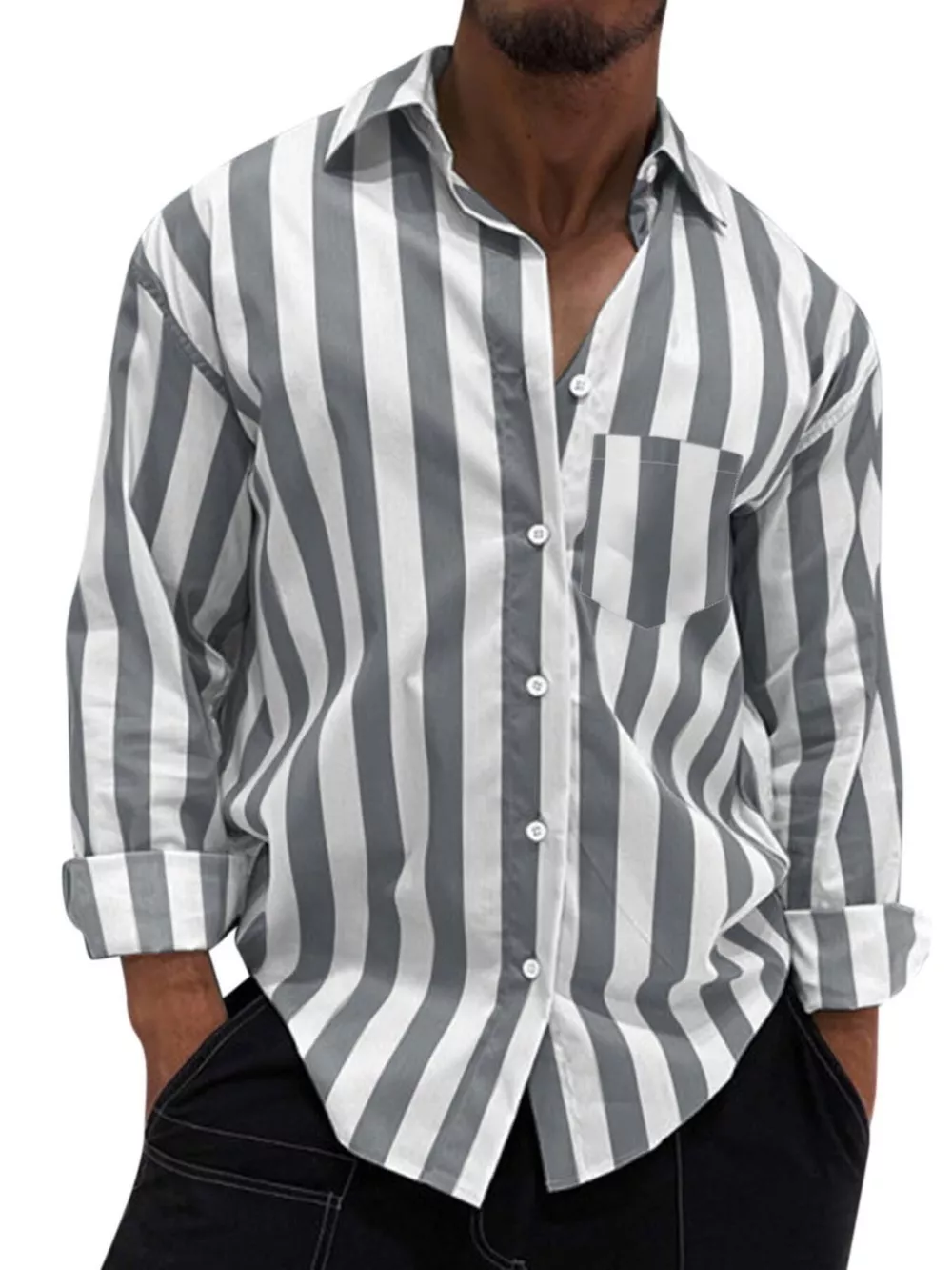 Men's Button Up Long Sleeve Shirt, image 5