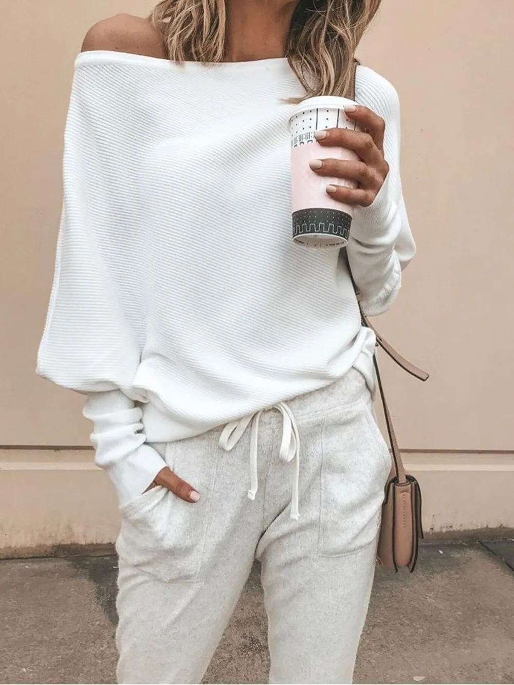 Full Size One-Shoulder Ribbed Sweater Plus Size, image 16