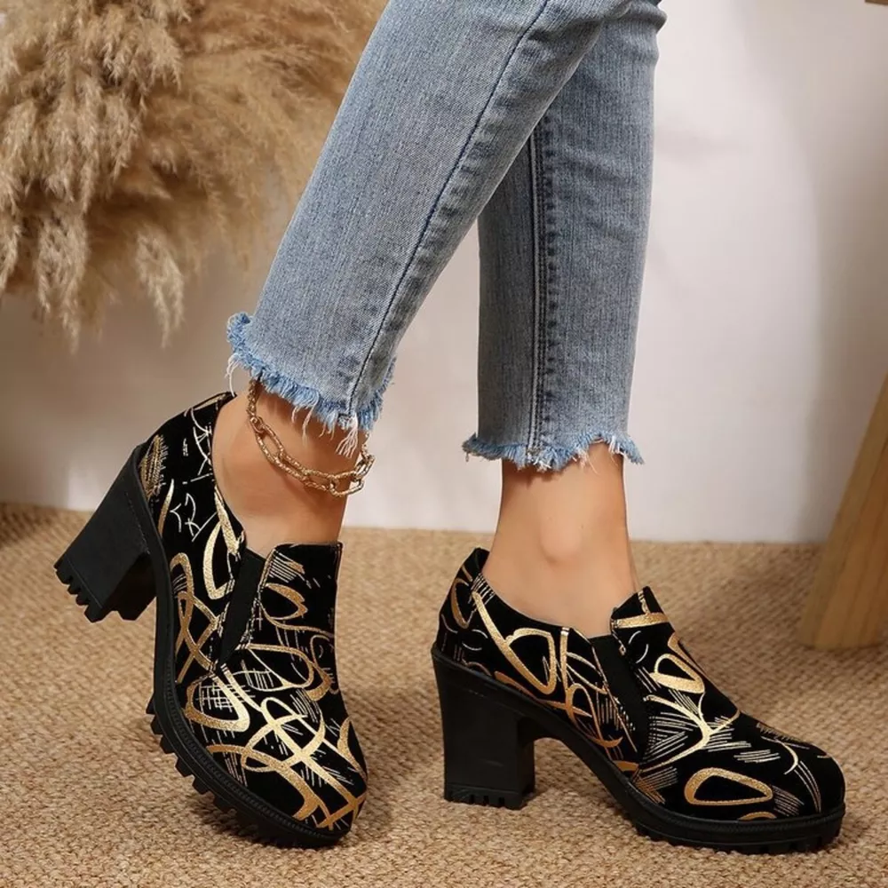 Round Toe Block Heels Pumps, image 6