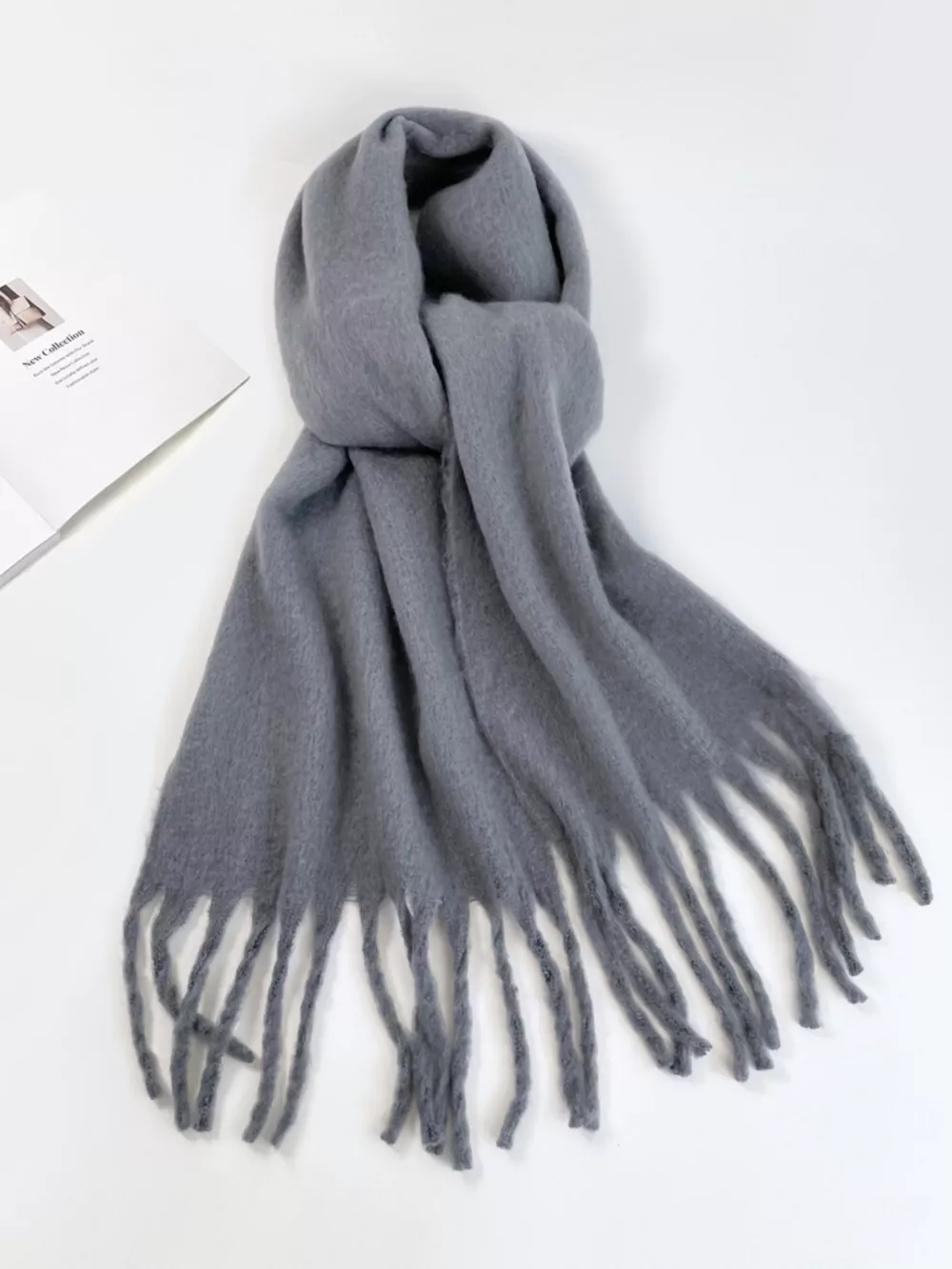 Fringe Hem Soft Winter Scarf, image 7