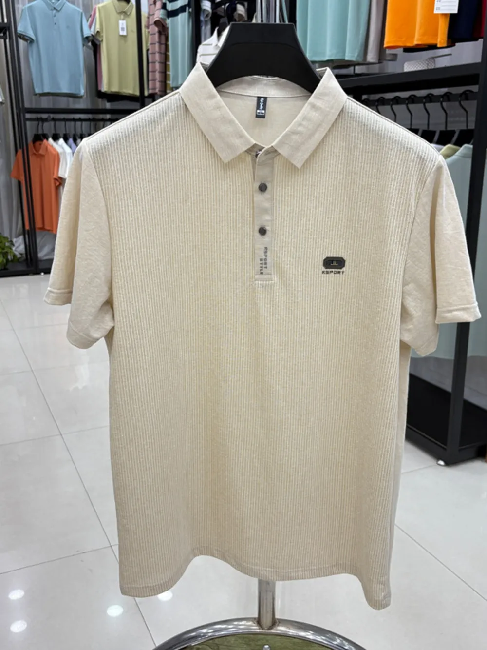 Men's Plus Size Short Sleeve Textured Polo, image 2