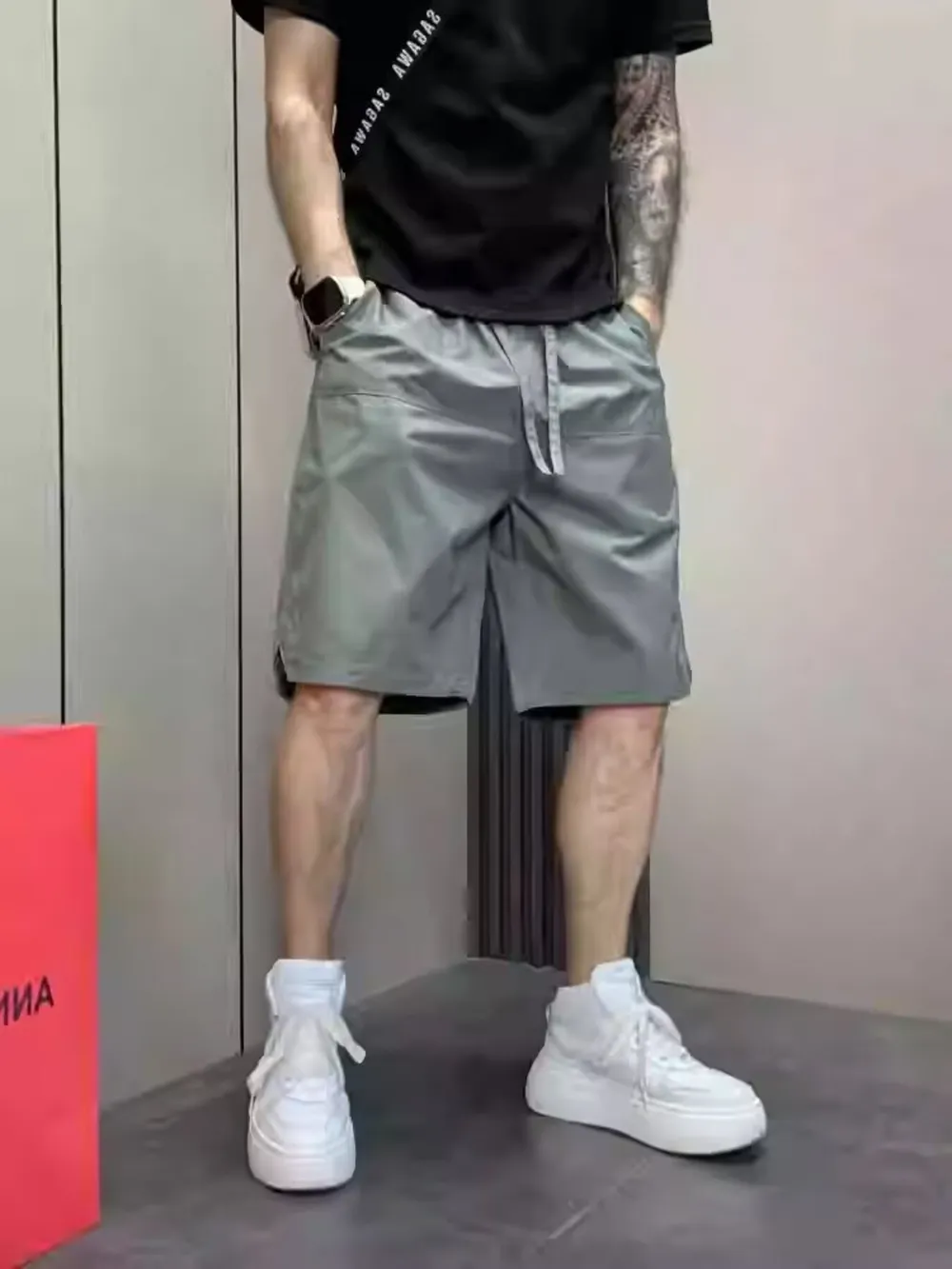 Men's Plus Size Wide Leg Shorts, image 5