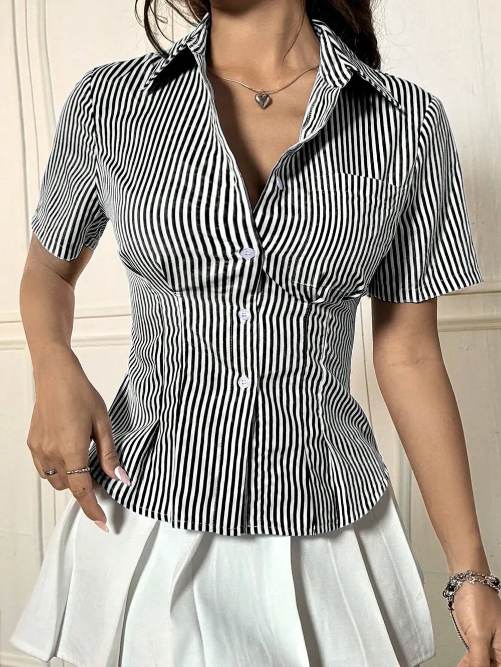 Gingham Short Sleeve Button-Up Shirt, image 17