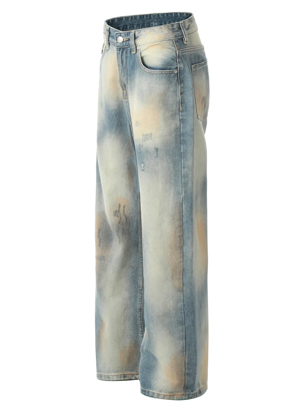 Men's Washed Straight Leg Jeans, image 2