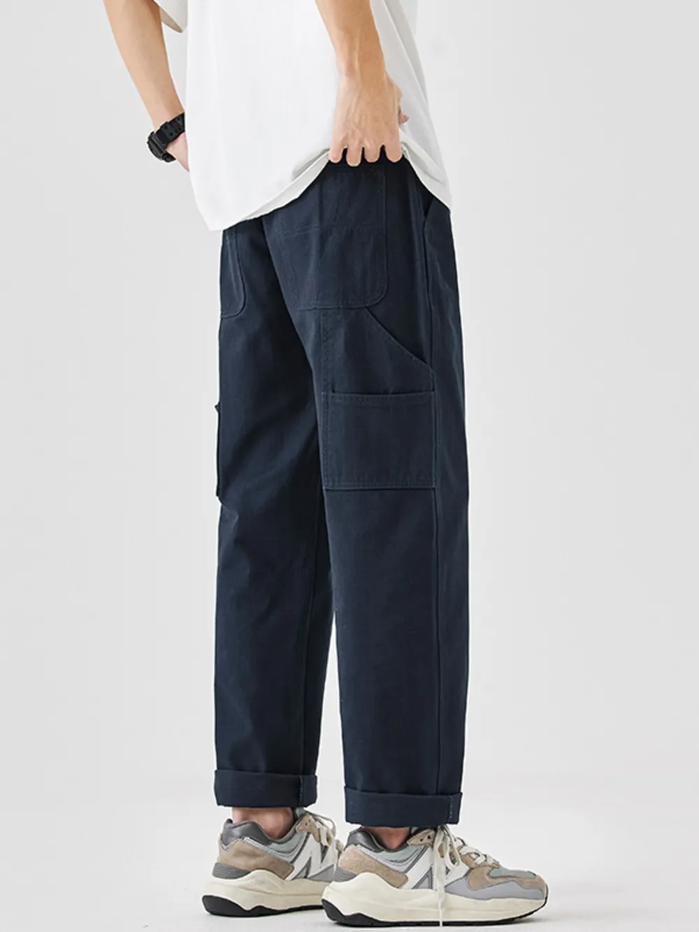 Men's Plus Size Drawstring Wide Leg Pants, image 5