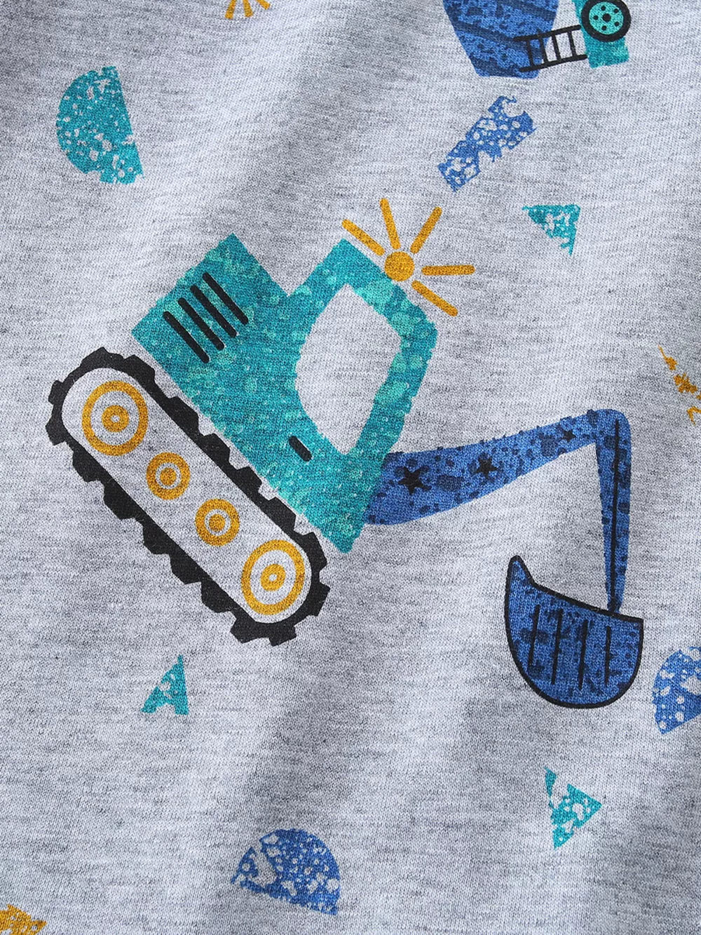 Children's Excavator Print Round Neck T-Shirt, image 4