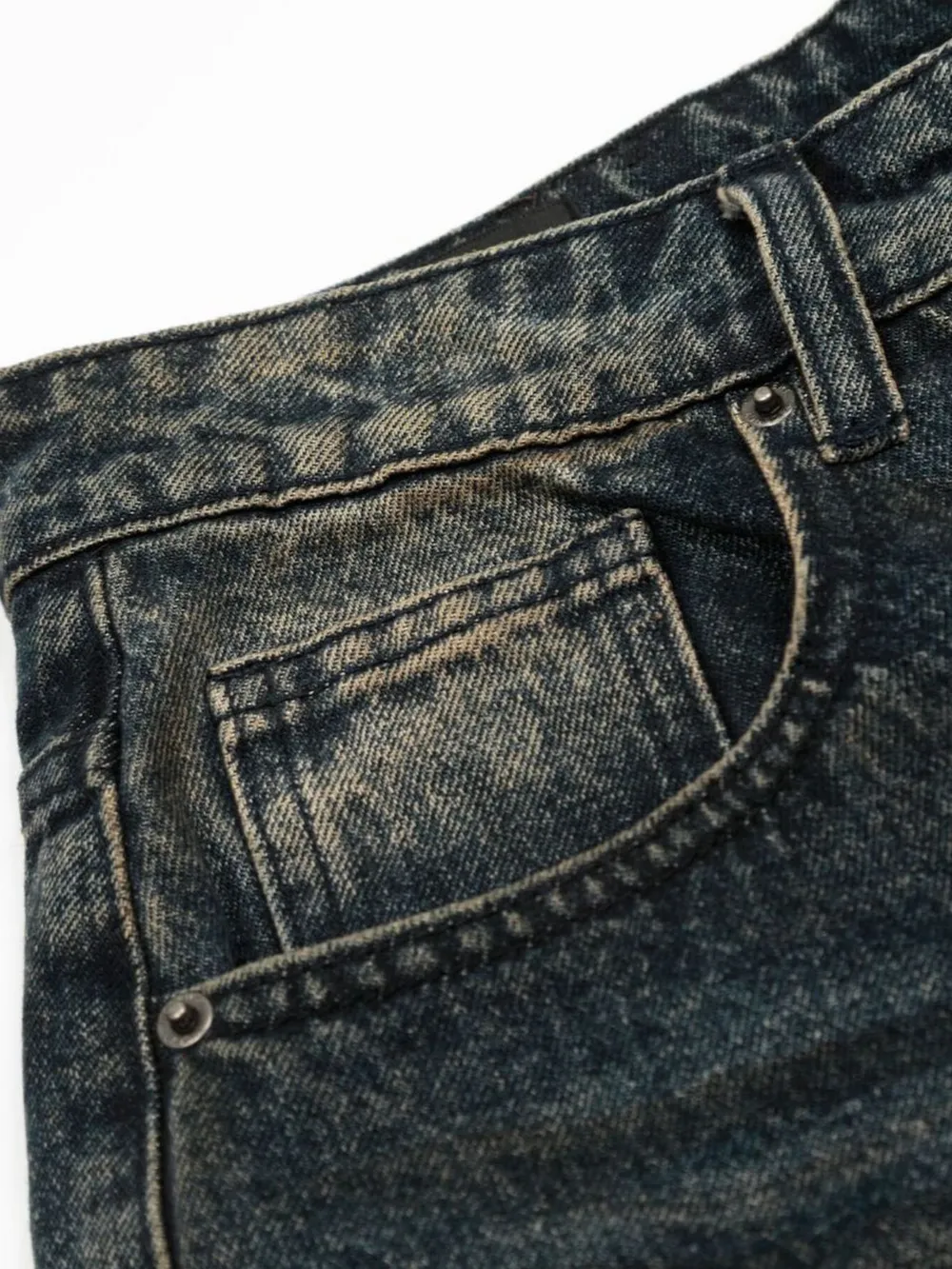 Men's Vintage Wash Wide Leg Capris Jeans, image 11