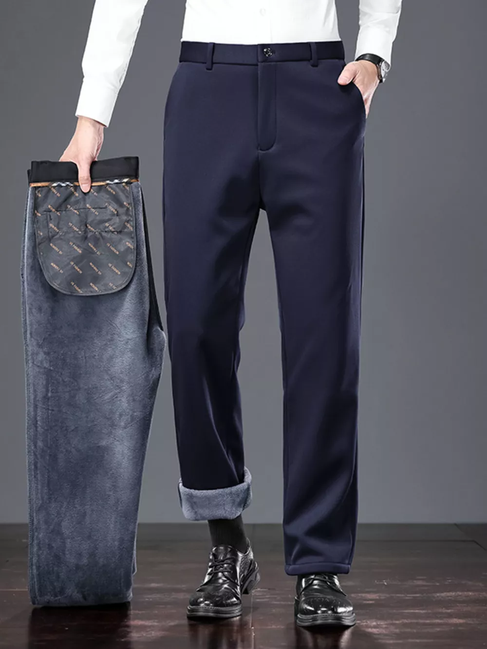 Men's Pocketed Thermal Straight Leg Pants, image 2