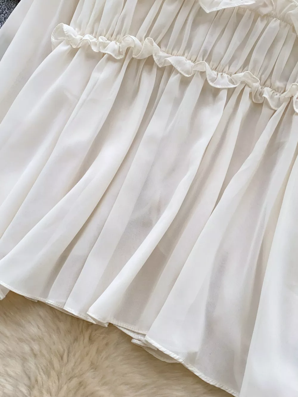 Ruffle Tie-Front Chiffon Blouse, image 4