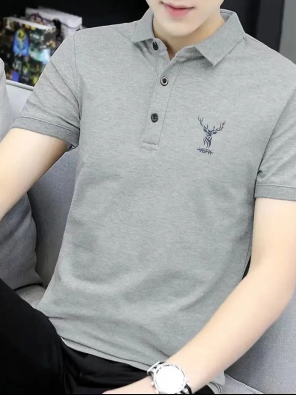 Men's Plus Size Short Sleeve Breathable Polo, image 7