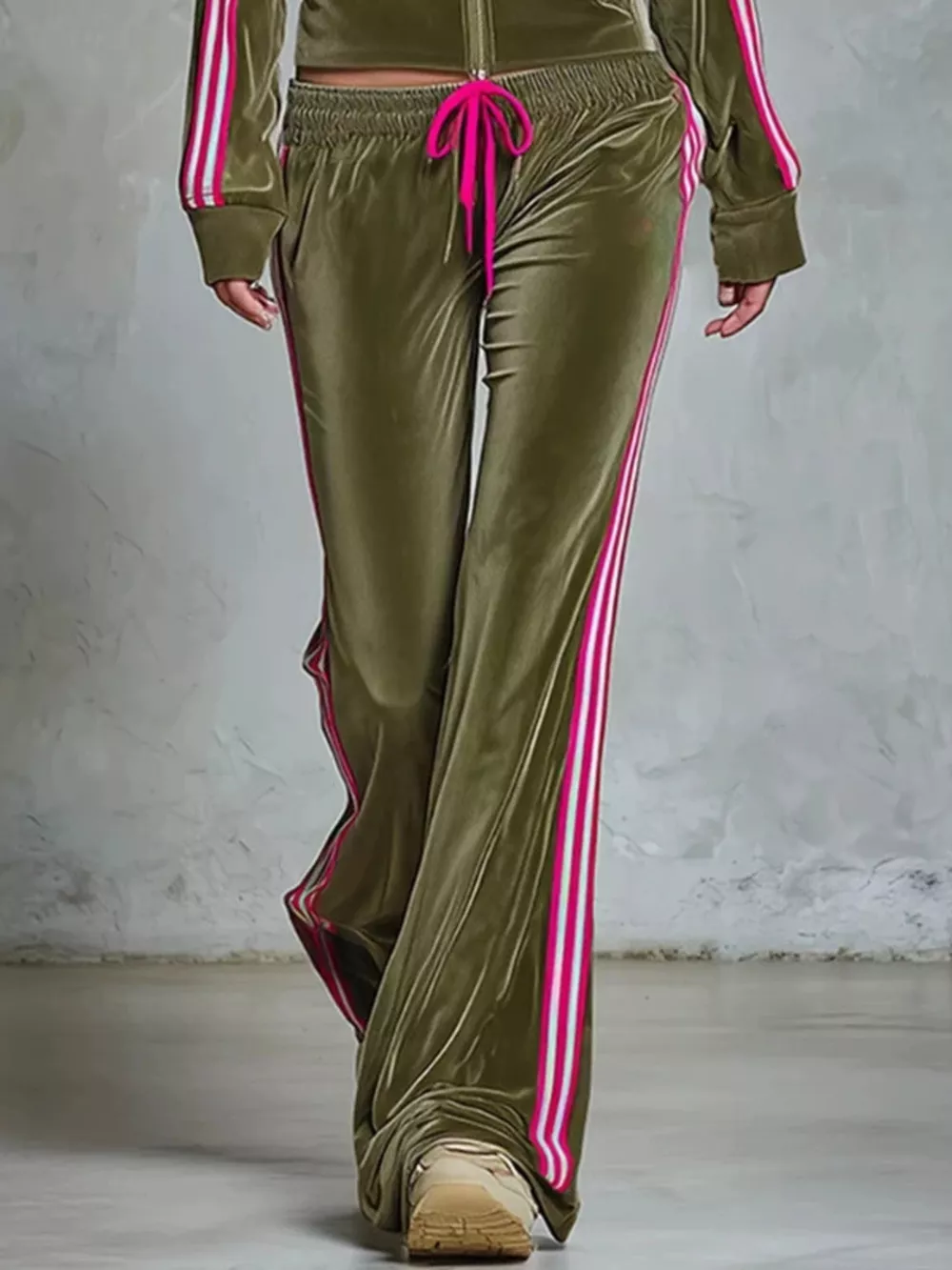 Striped Zip Up Outerwear and Pants Set, image 4
