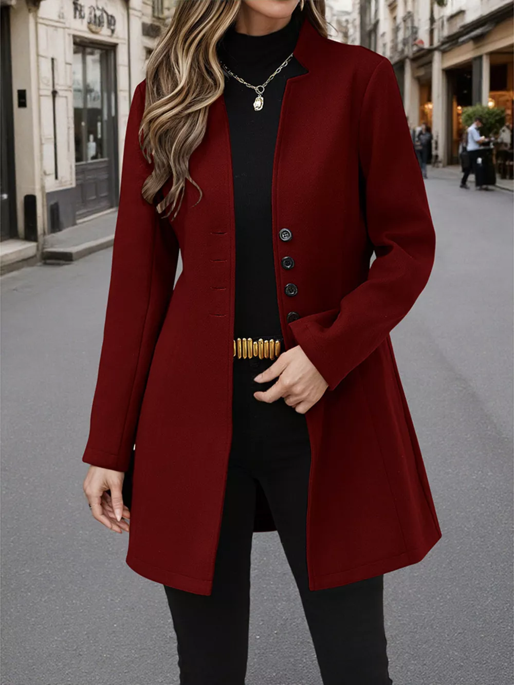 Button Up Long Sleeve Coat, image 26