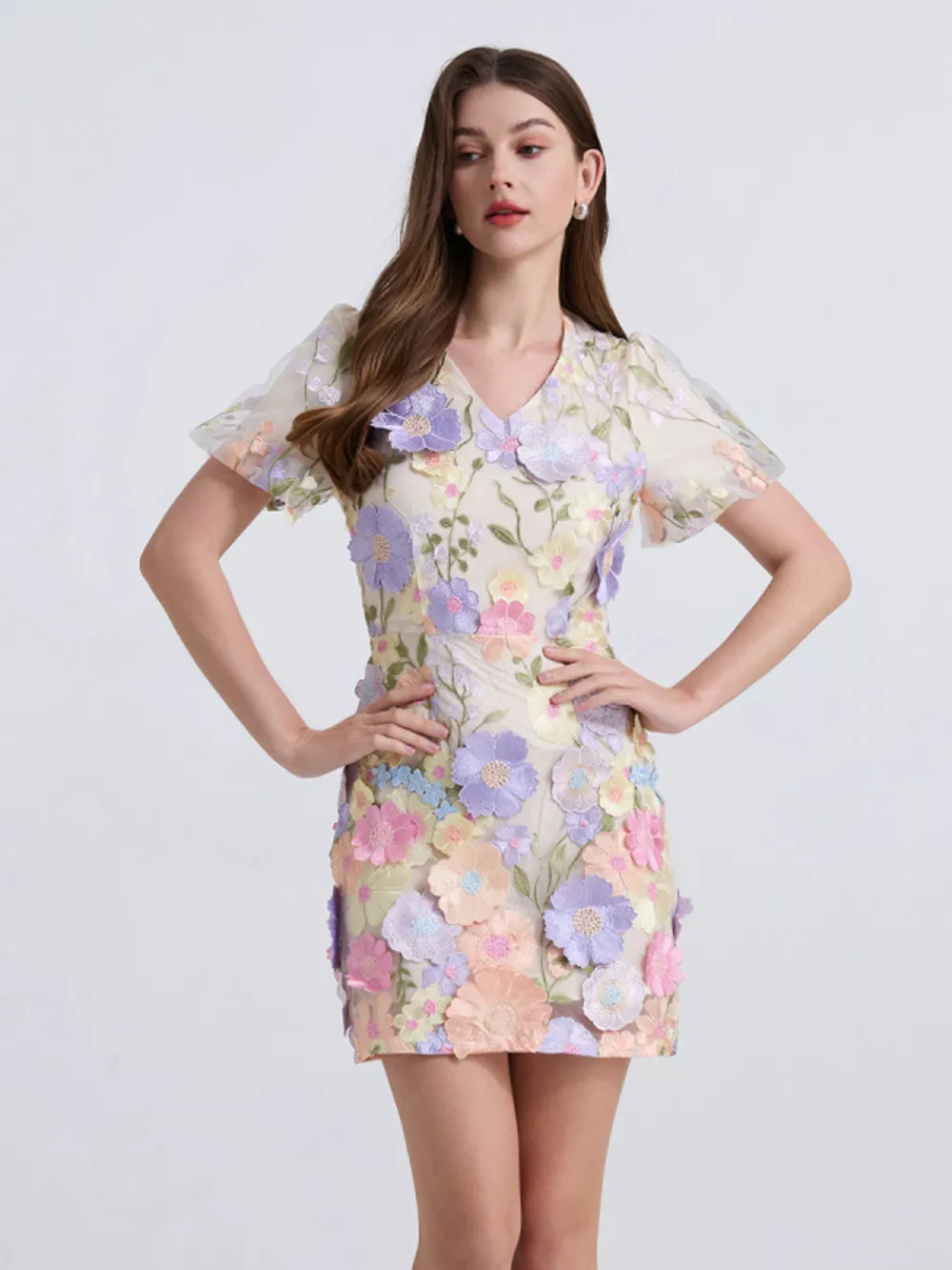 Floral Puff Sleeve Mini Dress, image 20