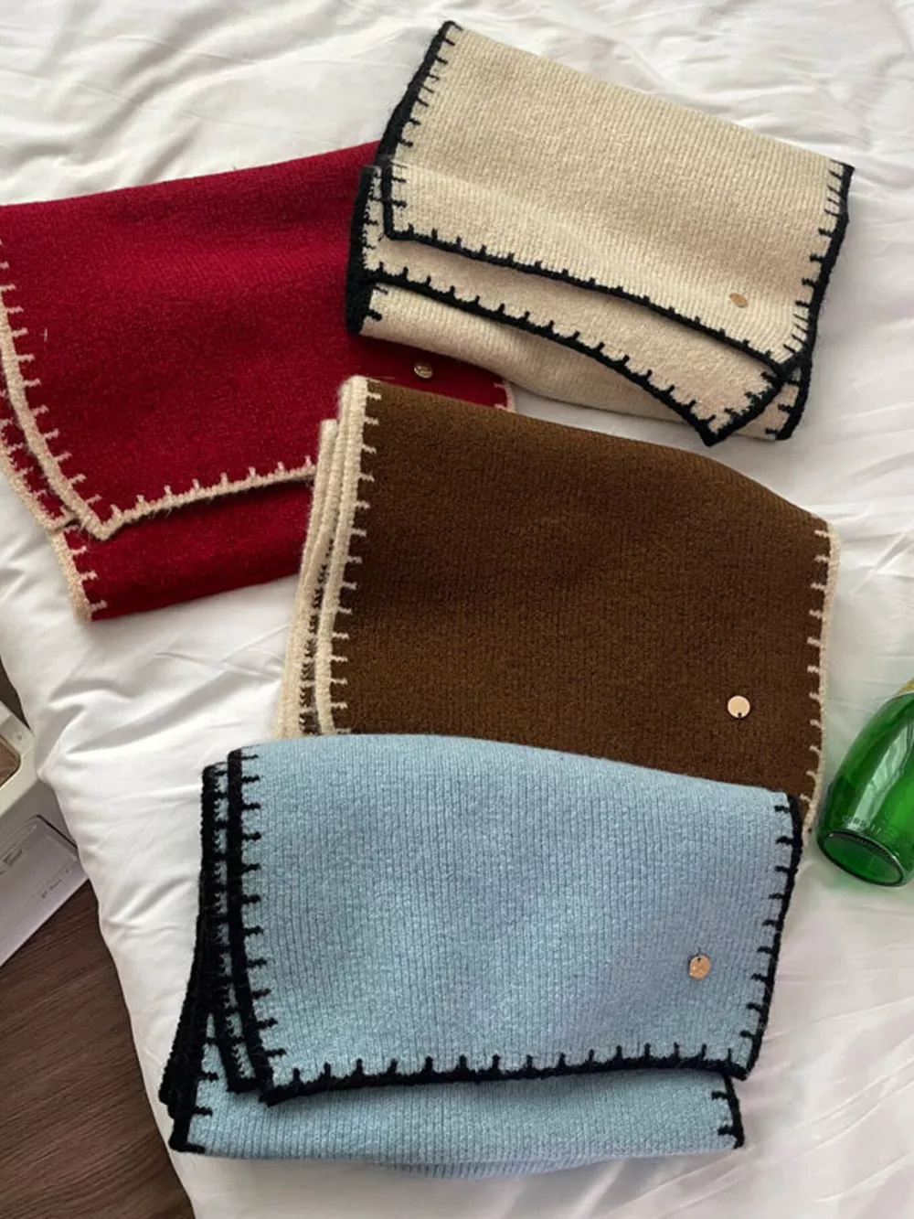 Contrast Trim Knit Scarf, image 4