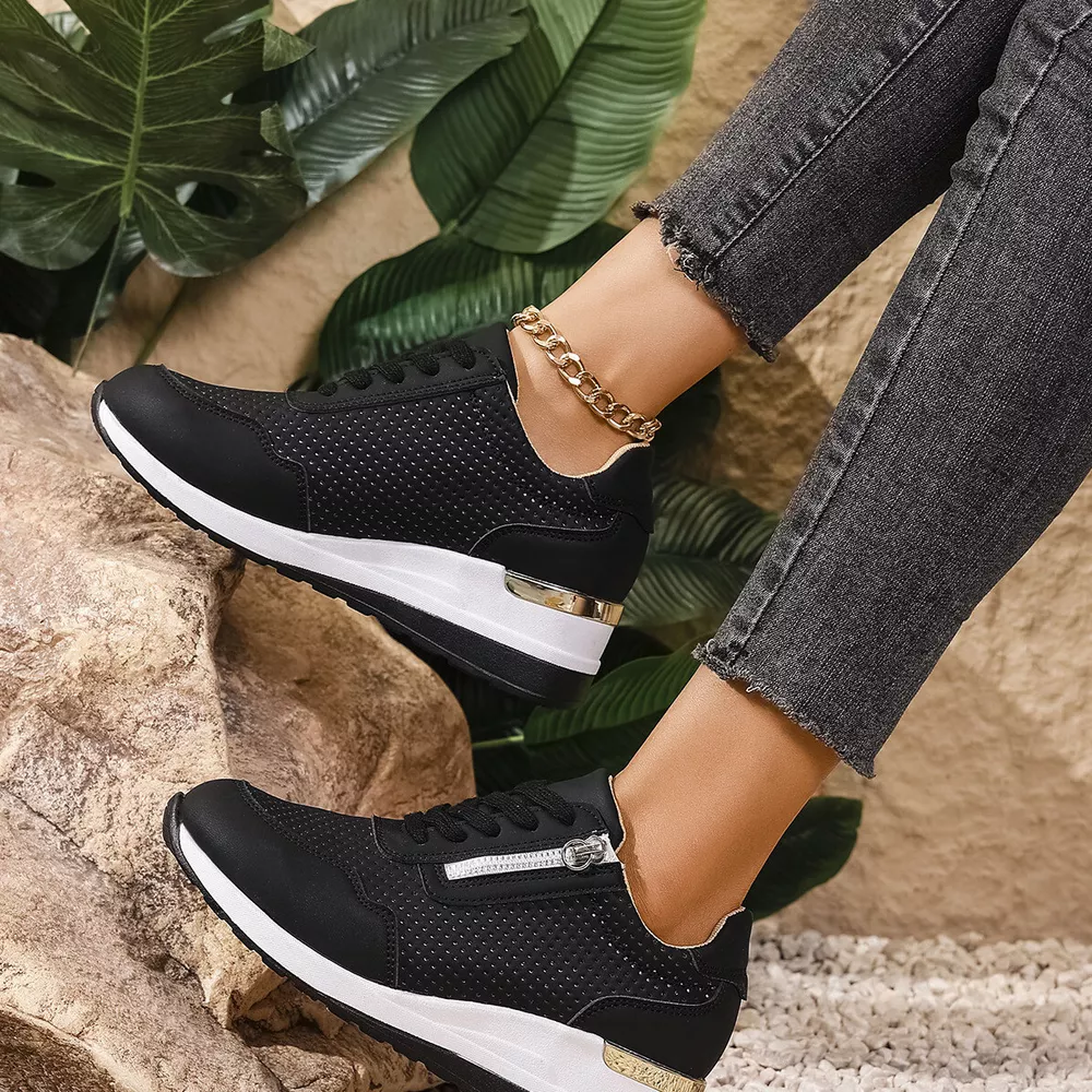 Lace Up Wedge Sneakers, image 4